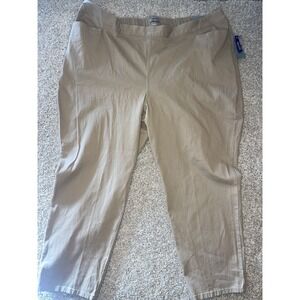 Catherine's Essential Flat Front Khaki Pants Plus Size 3X 26/28‎ Petite NEW